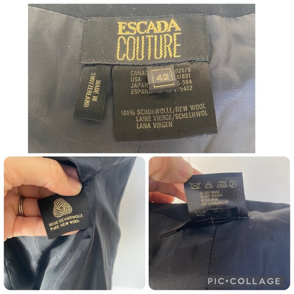 Escada Couture Button Down Jacket Blazer Wool Black - Picture 6 of 16